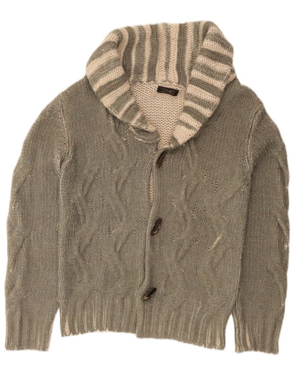 Maglione cardigan da uomo Zara acrilico a righe kaki medio