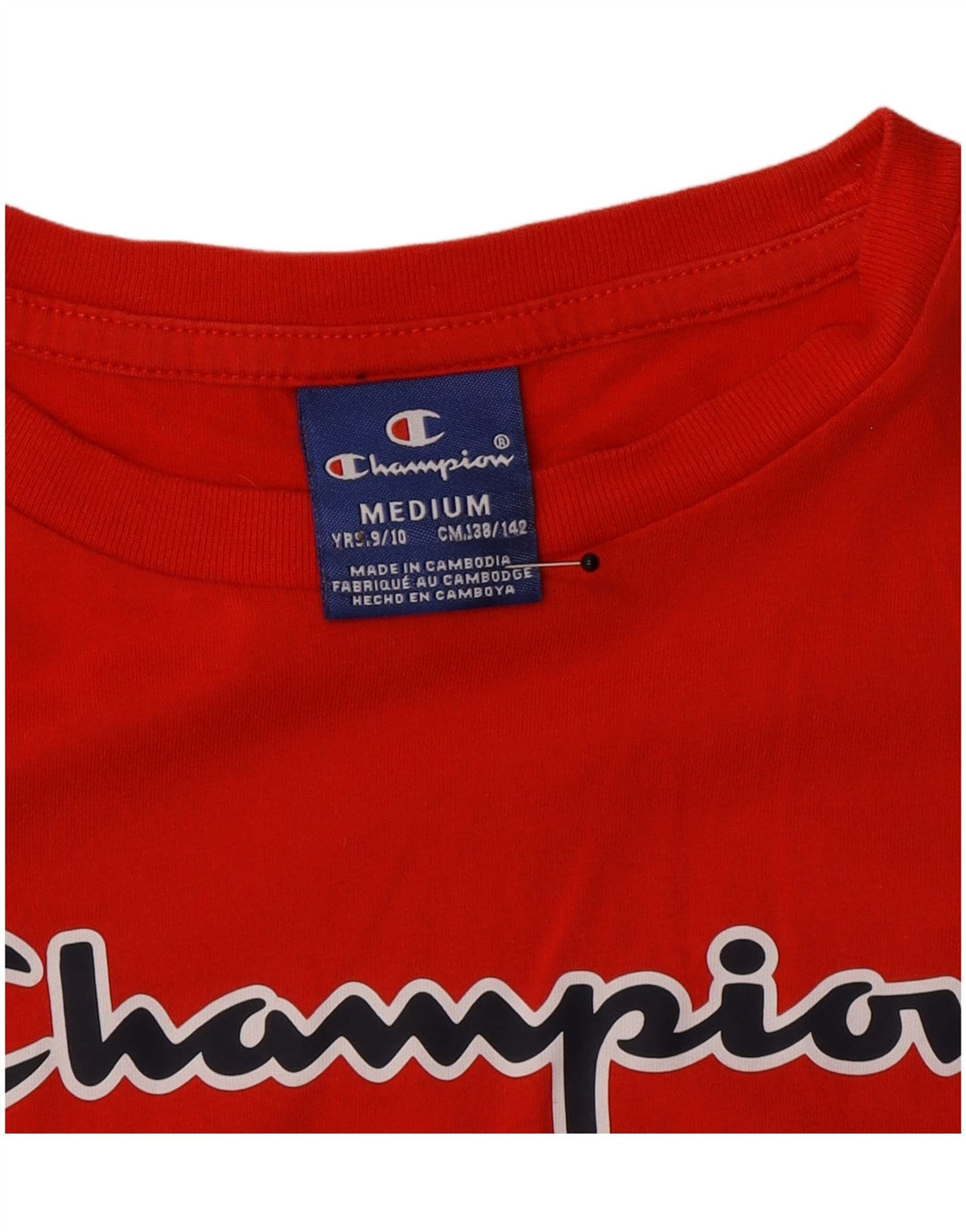 Maglietta grafica Champion da bambino, 9-10 anni, rossa media