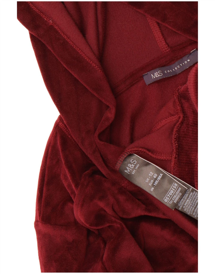 Maglione con cappuccio e zip oversize da donna Marks & Spencer UK 12 Borgogna medio