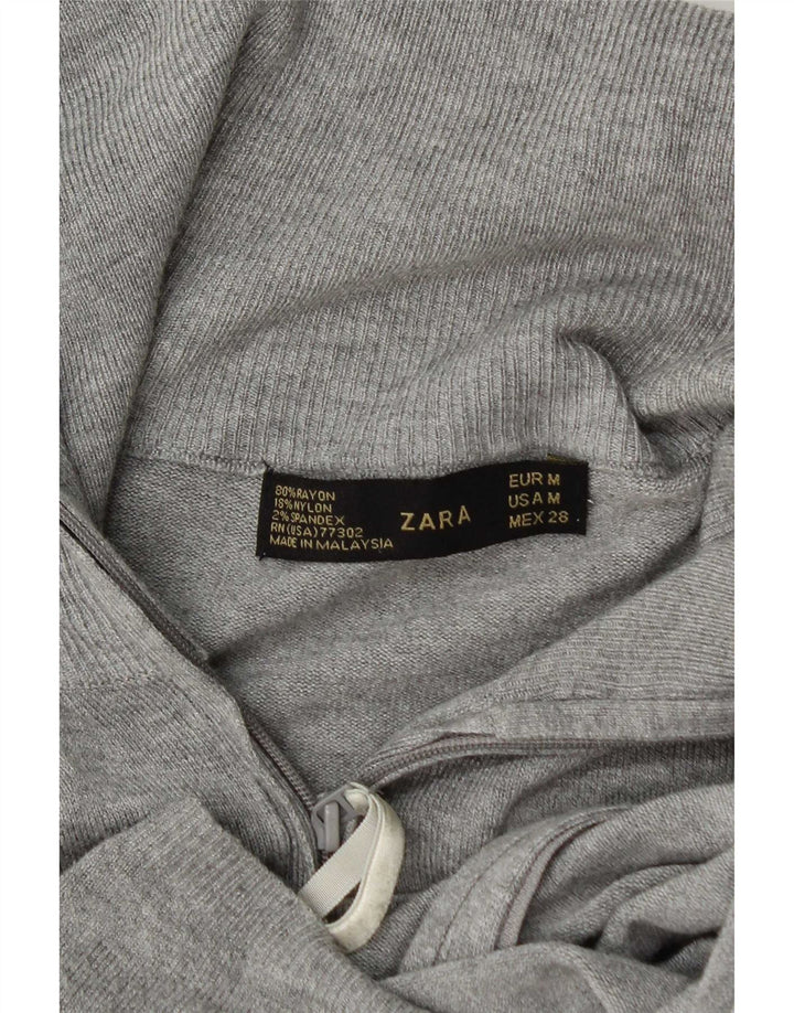 Maglione cardigan da donna Zara UK 12 Rayon grigio medio