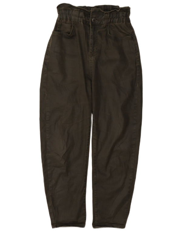 Pantaloni casual affusolati a vita alta da donna Zara EU 32 2XS W22 L24 Cachi
