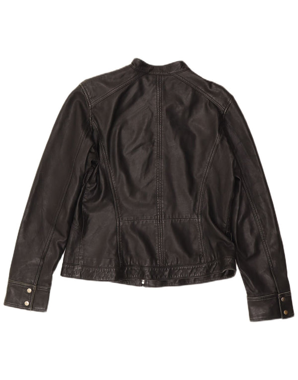 Giacca in pelle da donna MONSOON UK 14 Grande pelle nera