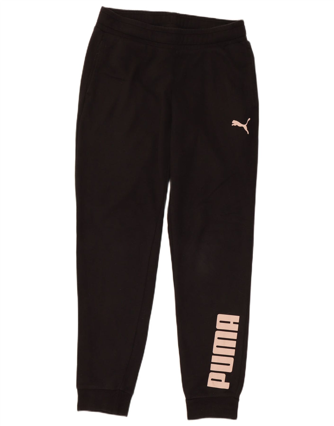 Pantaloni da tuta con grafica PUMA da donna Joggers UK 10 piccoli cotone nero