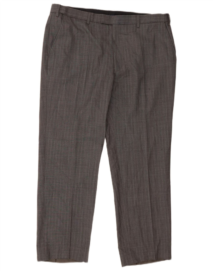 Pantaloni da abito su misura da uomo Marks & Spencer W38 L30 gessato grigio