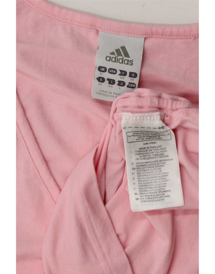 Canottiera grafica da donna Adidas UK 12 cotone rosa medio