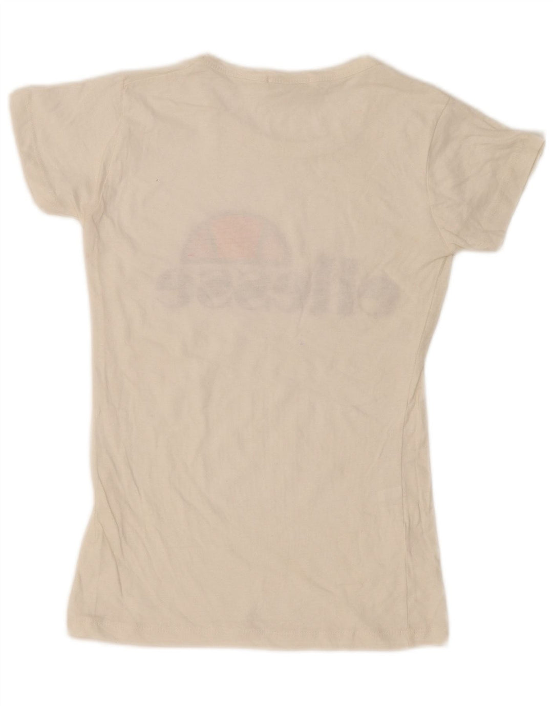 T-shirt grafica da donna Ellesse Top UK 12 medio bianco sporco