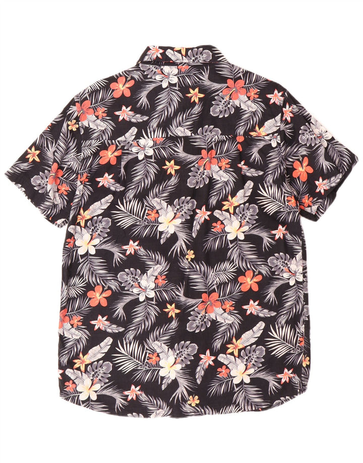 Camicia a maniche corte da uomo Mountain Warehouse Hawaiana floreale nera media