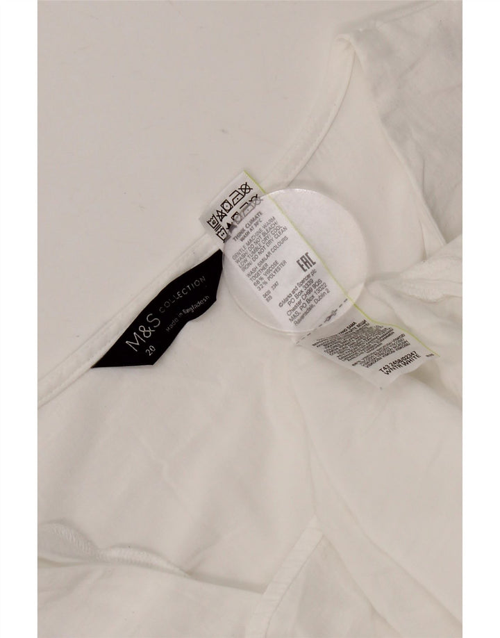 Top camicetta da donna Marks & Spencer UK 20 2XL viscosa bianca