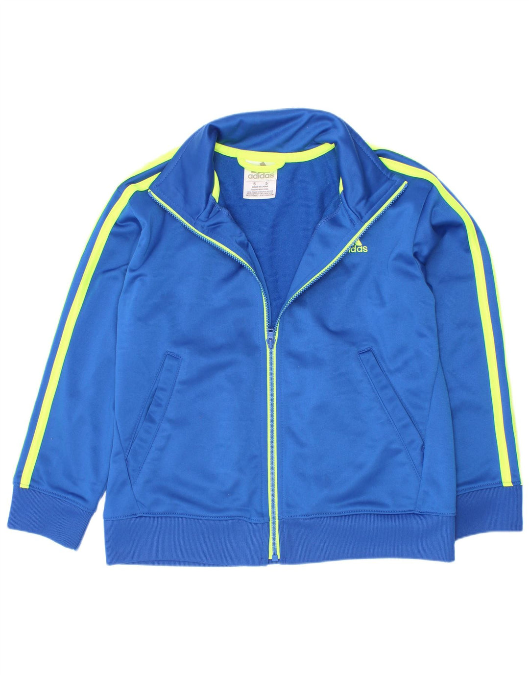 Giacca da ginnastica grafica da ragazzo Adidas 4-5 anni in poliestere blu