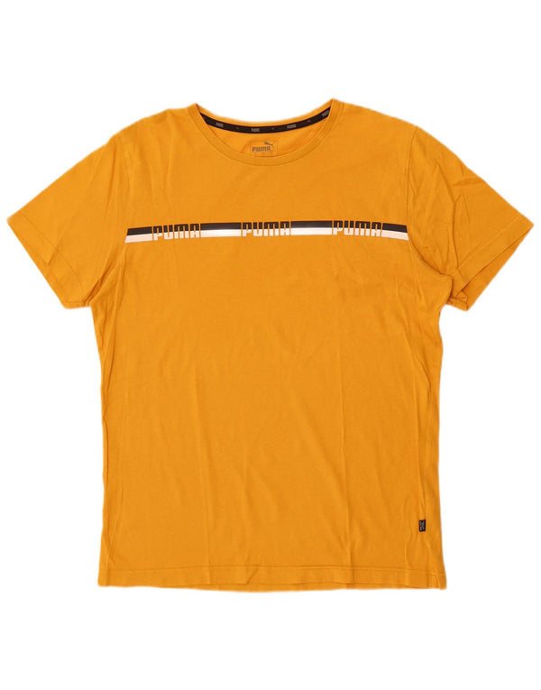 T-shirt grafica da uomo Puma Top in cotone giallo medio