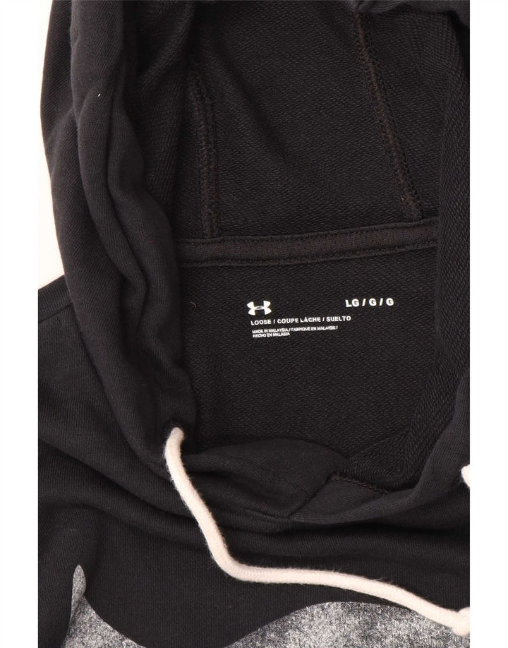 Felpa con cappuccio grafica da uomo Under Armour grande nera