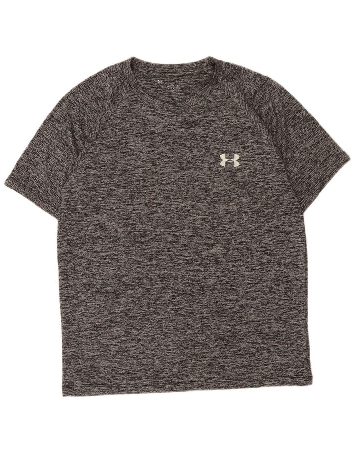 T-shirt da uomo Under Armour Top piccolo in poliestere chiazzato grigio