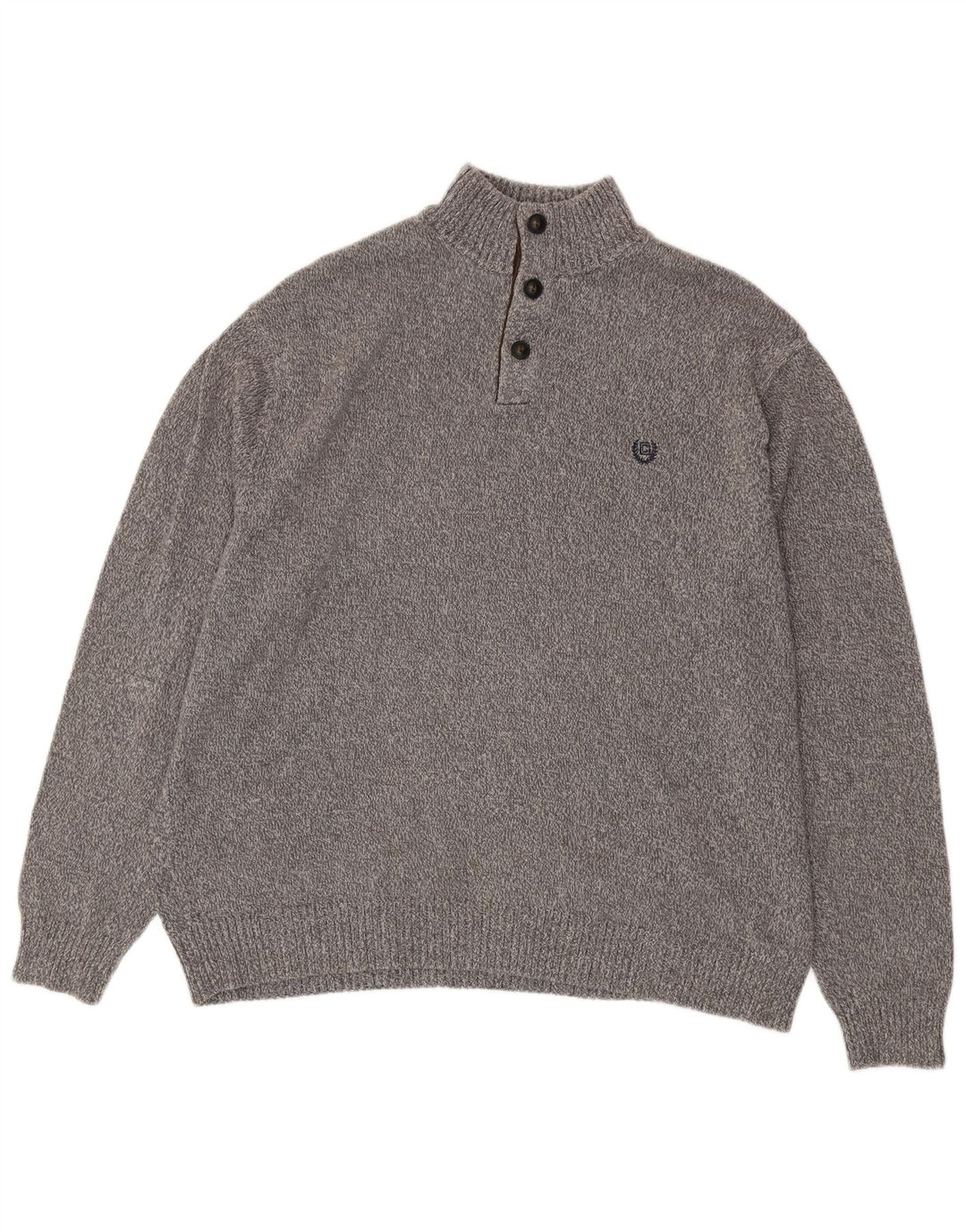 Maglione da uomo con collo a bottoni CHAPS 2XL cotone grigio