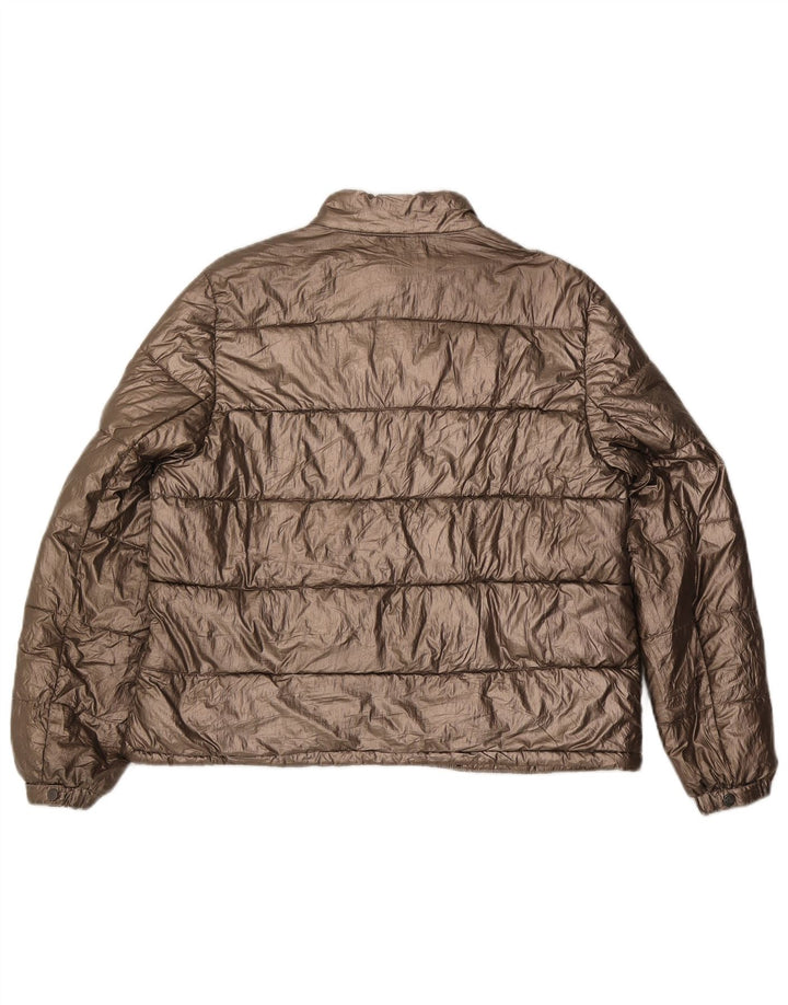 Giacca imbottita da donna Massimo Dutti UK 14 poliestere oro medio