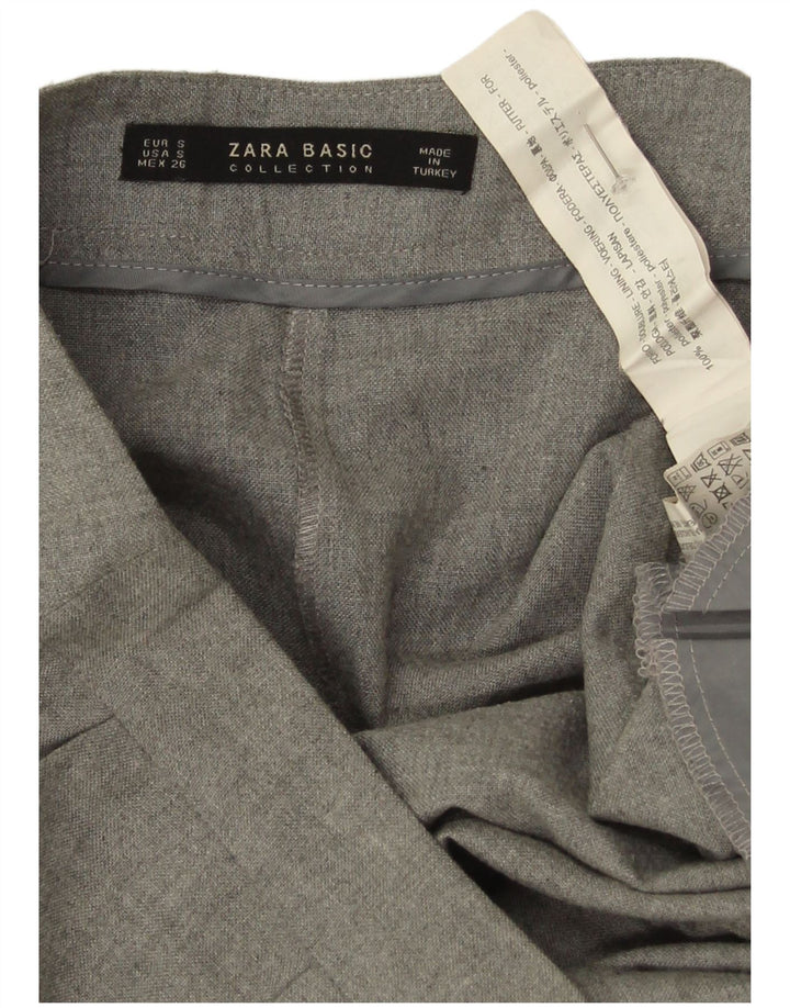 Pantaloni Capri Cullotes da donna Zara piccoli W26 L19 poliestere screziato grigio
