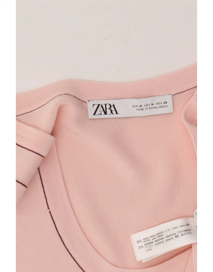 Canotta da donna Zara UK 12 Viscosa rosa medio