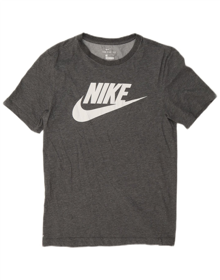 T-shirt grafica Nike Dri Fit da uomo, piccola, in cotone grigio
