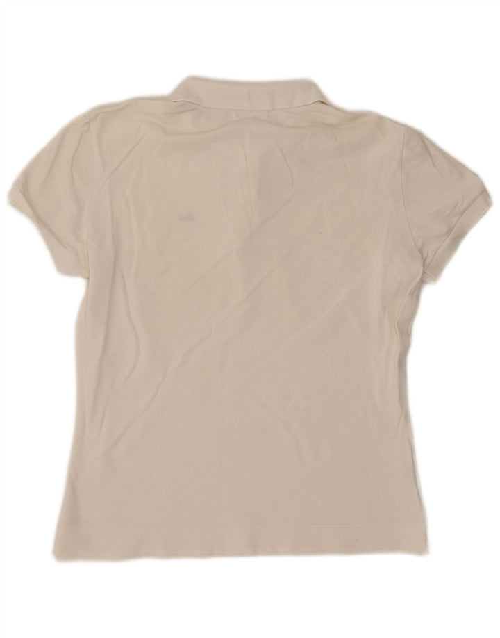 Polo da donna Lacoste taglia 44 grande in cotone bianco