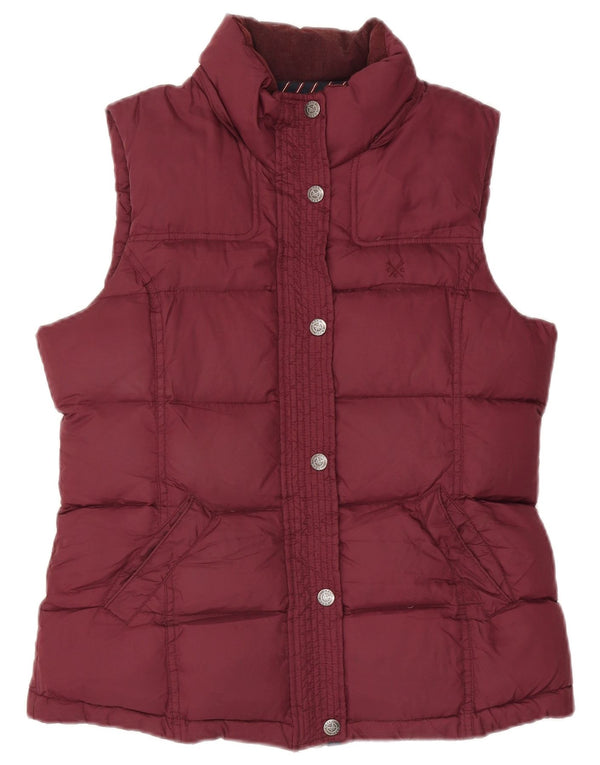 Crew Clothing Gilet imbottito da donna UK 12 Medio Bordeaux Poliestere