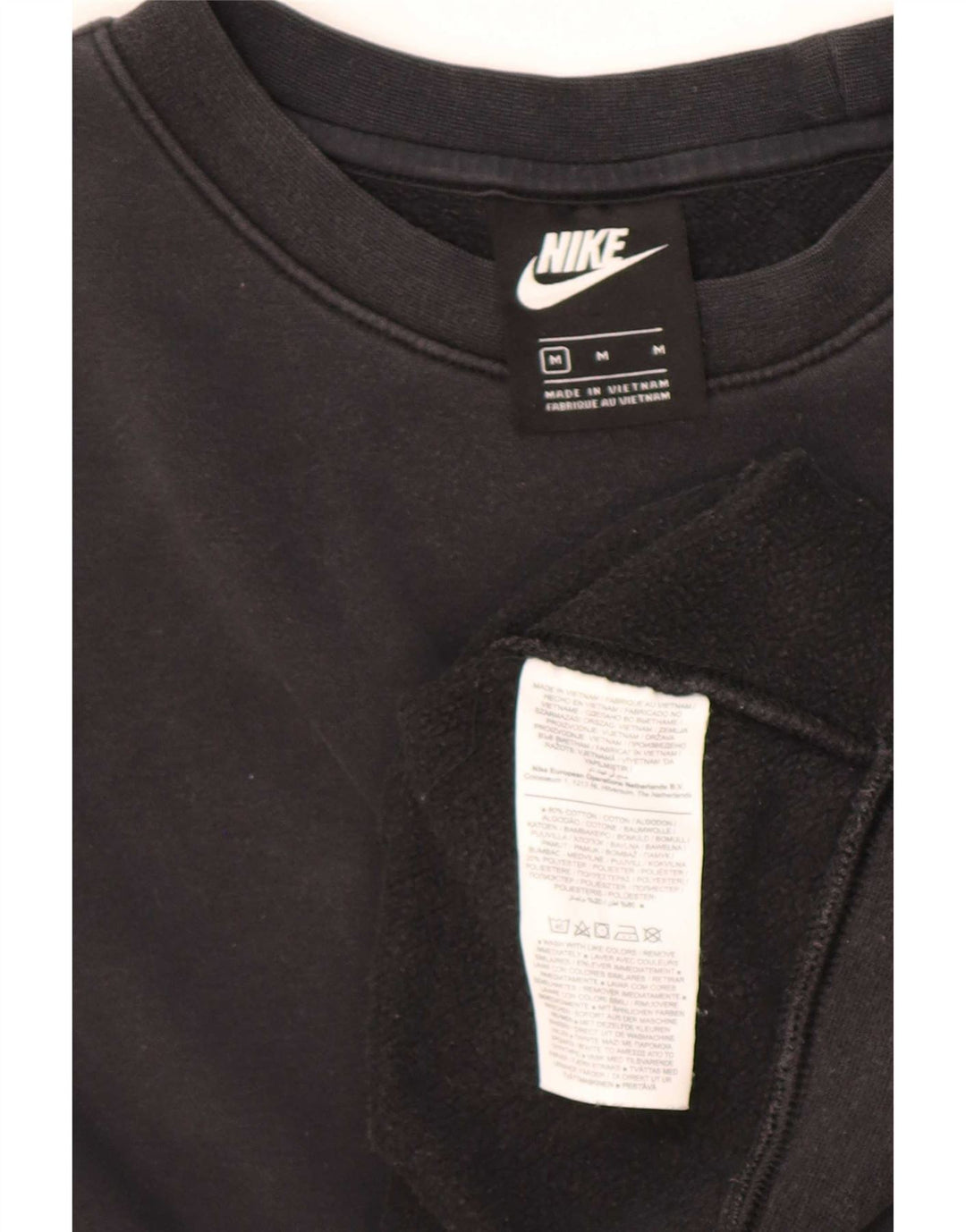 Felpa da uomo Nike Loose Fit, maglione medio, cotone nero
