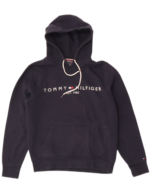 Maglione con cappuccio grafico da uomo Tommy Hilfiger medio cotone blu navy
