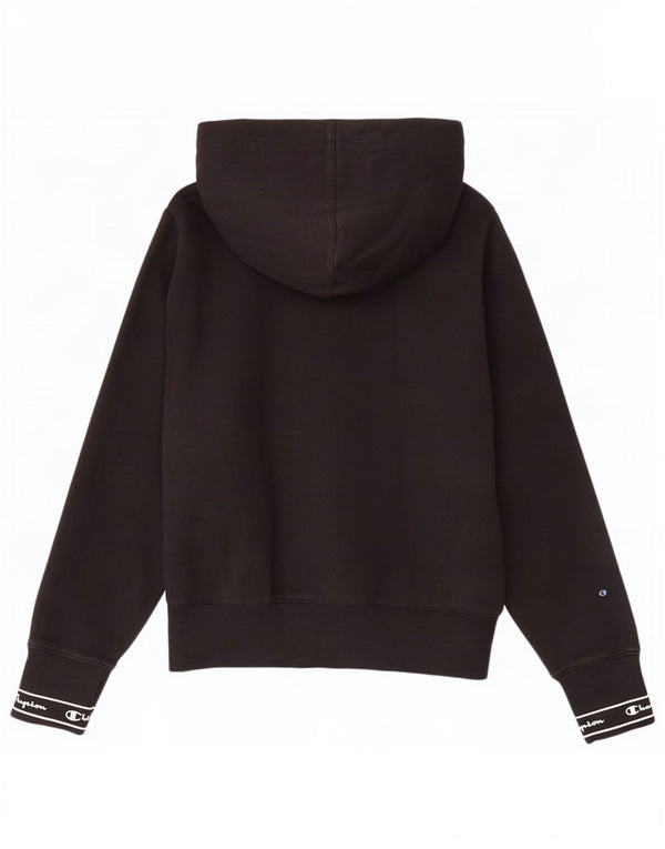Maglione con cappuccio grafico da donna Champion UK 10 piccolo cotone nero