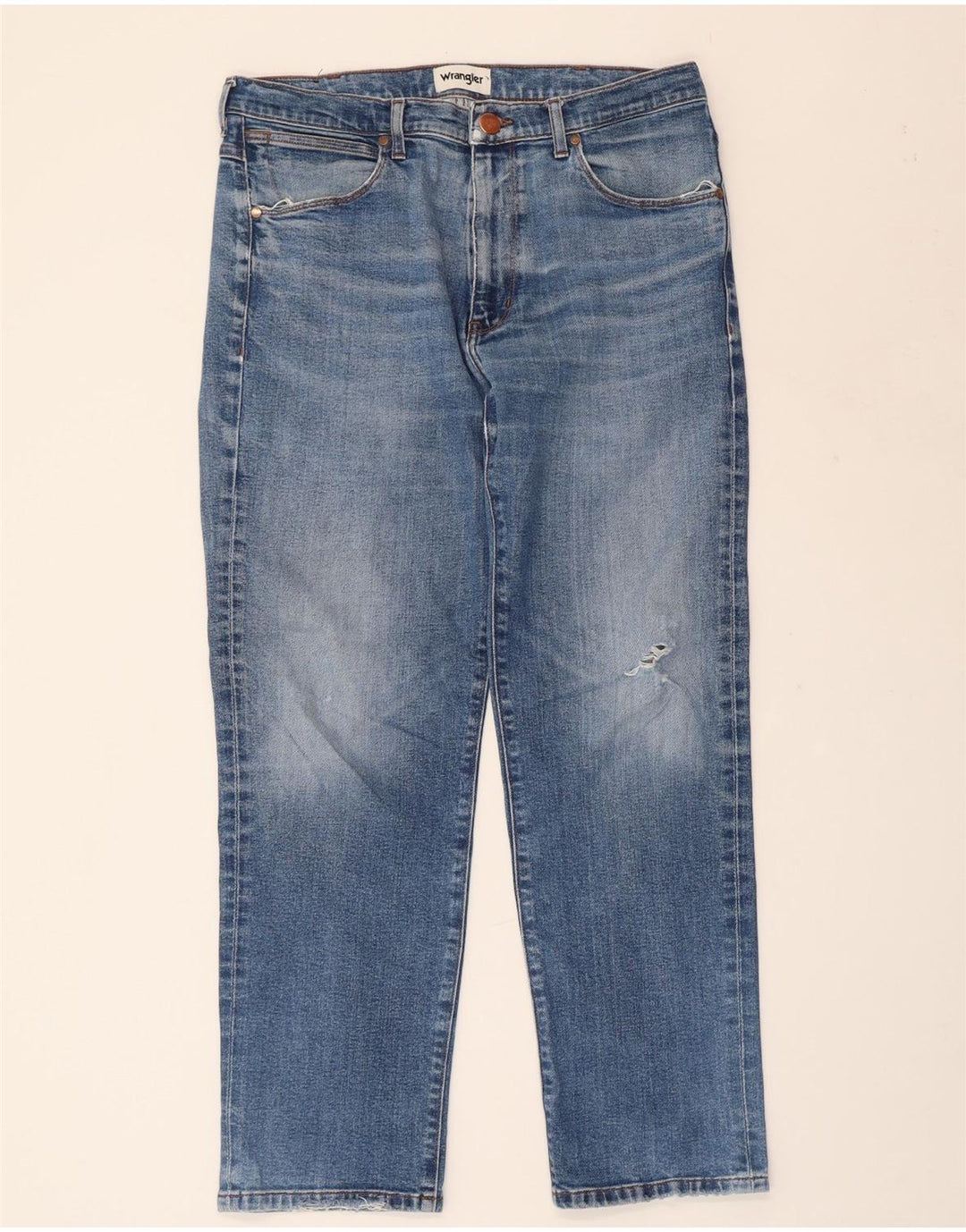 Jeans dritti da uomo WRANGLER W34 L30 in cotone blu