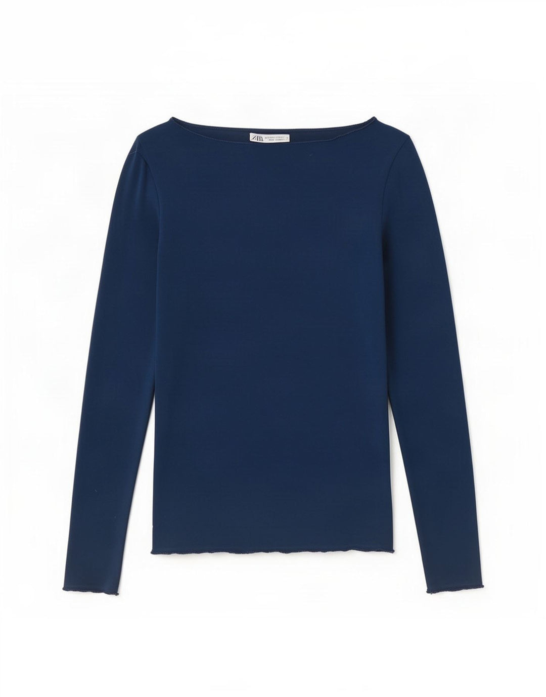 Top Zara da donna a maniche lunghe UK 8 Small Blu Navy
