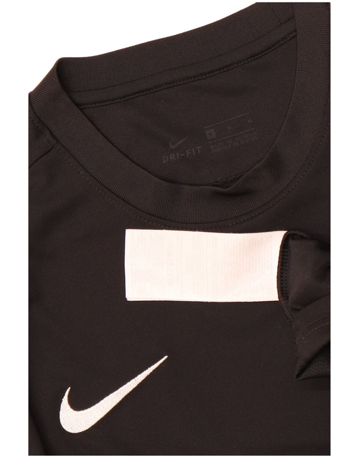 T-shirt Nike da uomo Dri Fit, top in poliestere nero medio