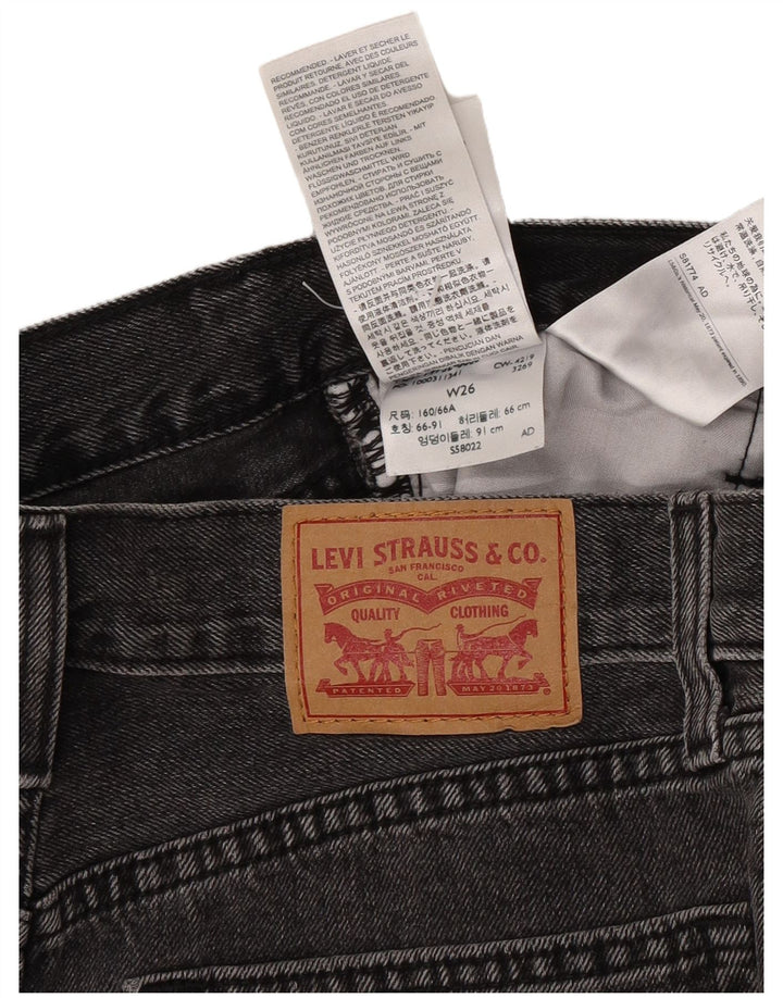 Gonna di jeans da donna Levi's W26 piccola in cotone grigio