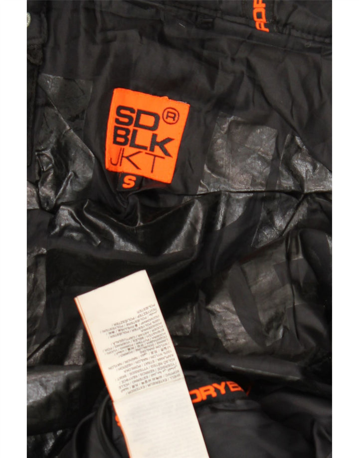 Giacca trapuntata con cappuccio da uomo SUPERDRY UK 36 piccola in nylon nero