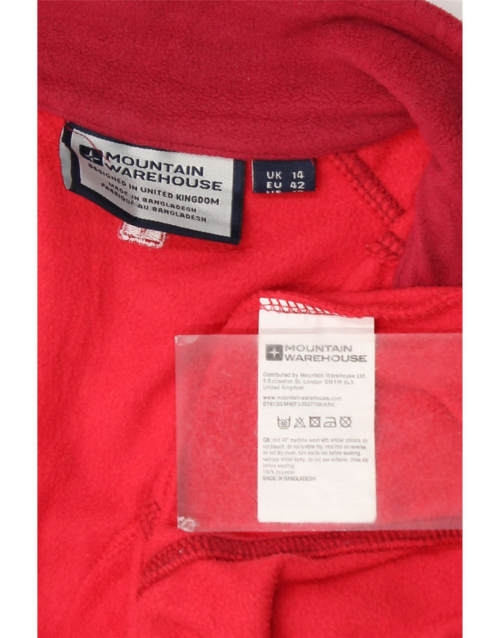 Maglione in pile da donna con collo e zip Mountain Warehouse UK 14 Large Rosso Poliestere