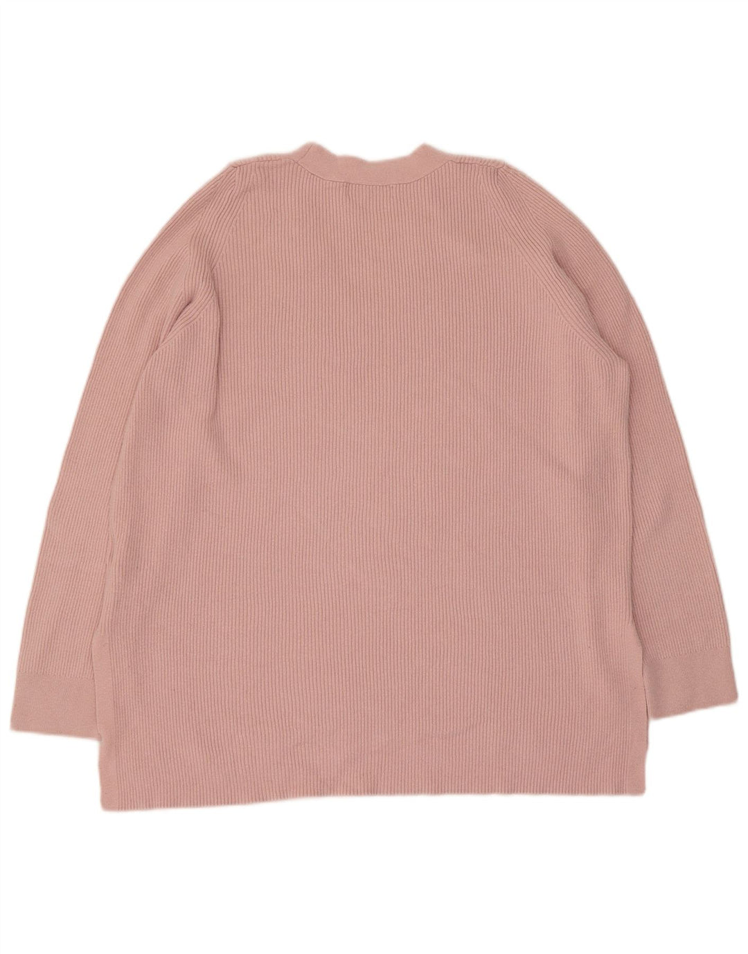Maglione con scollo a V da donna Marks & Spencer UK 14 Large Rosa Viscosa