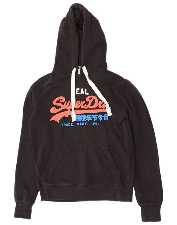 Maglione con cappuccio grafico da uomo Superdry in cotone nero medio