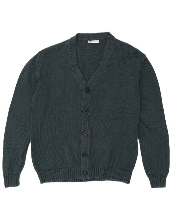 Zara Mens Cardigan Sweater Medium Green