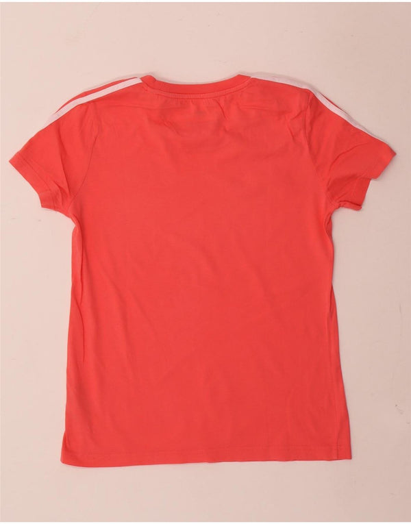 Adidas Womens T-Shirt Top UK 12/14 Medium Red Cotton
