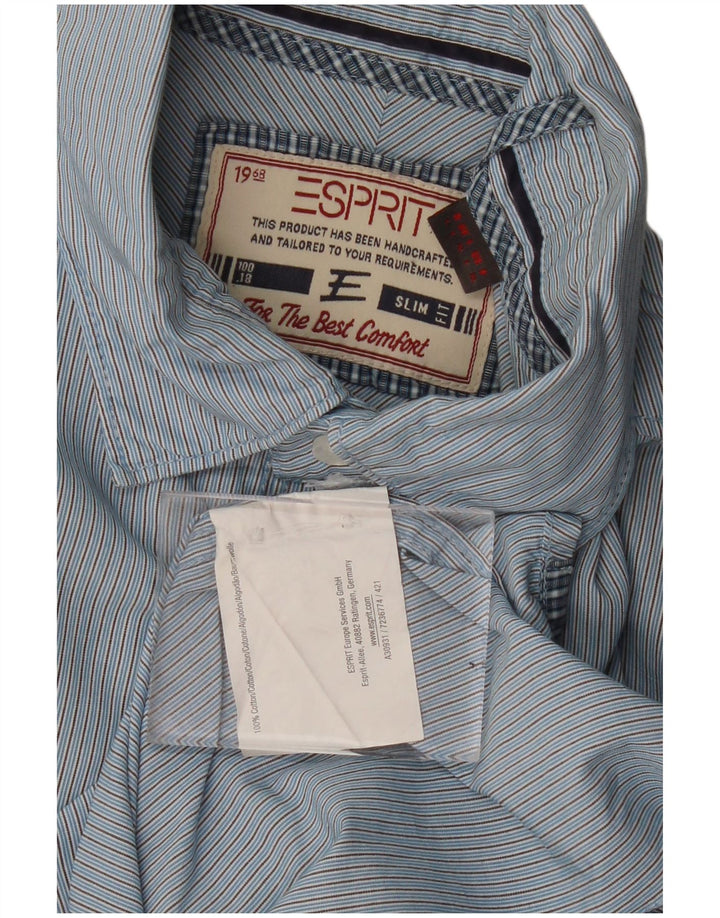 Camicia da uomo slim fit ESPRIT grande gessato blu