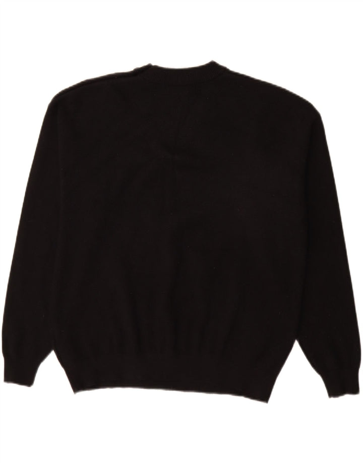 Maglione maglione girocollo da donna Marks & Spencer UK 14 viscosa nera media