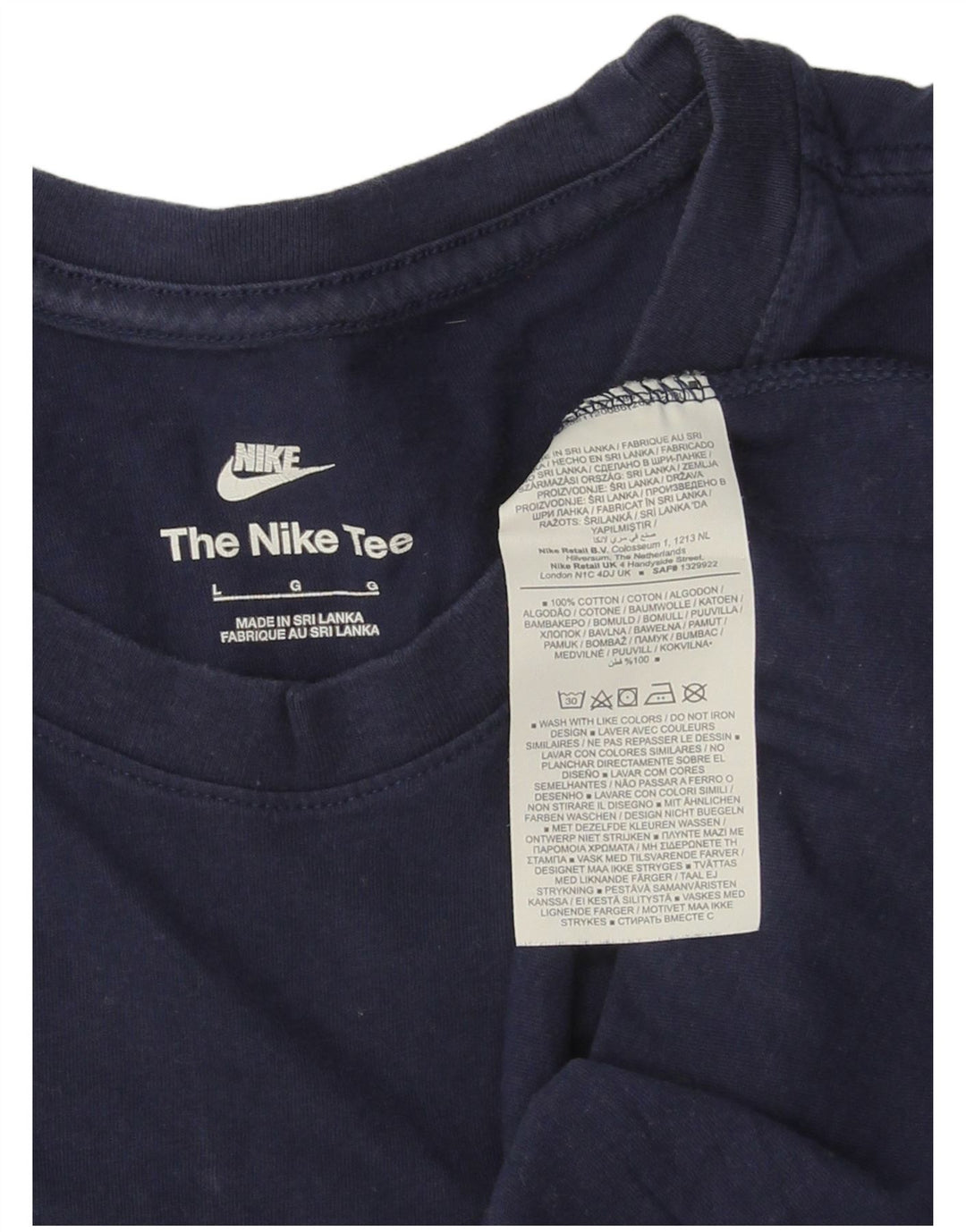 T-shirt da uomo Nike Top Large in cotone blu navy
