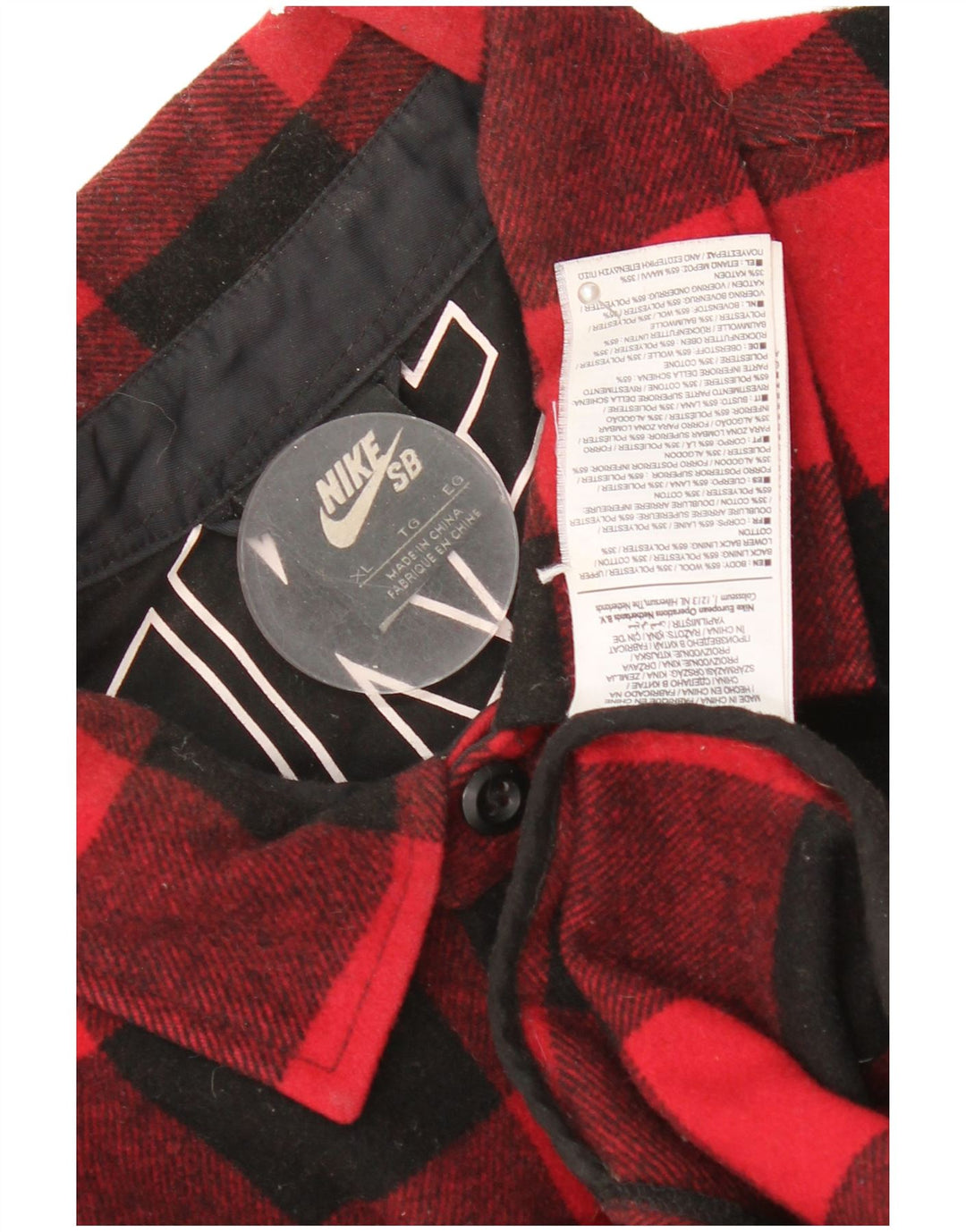 Camicia da uomo in flanella Nike Lumberjack XL rossa in lana a quadretti