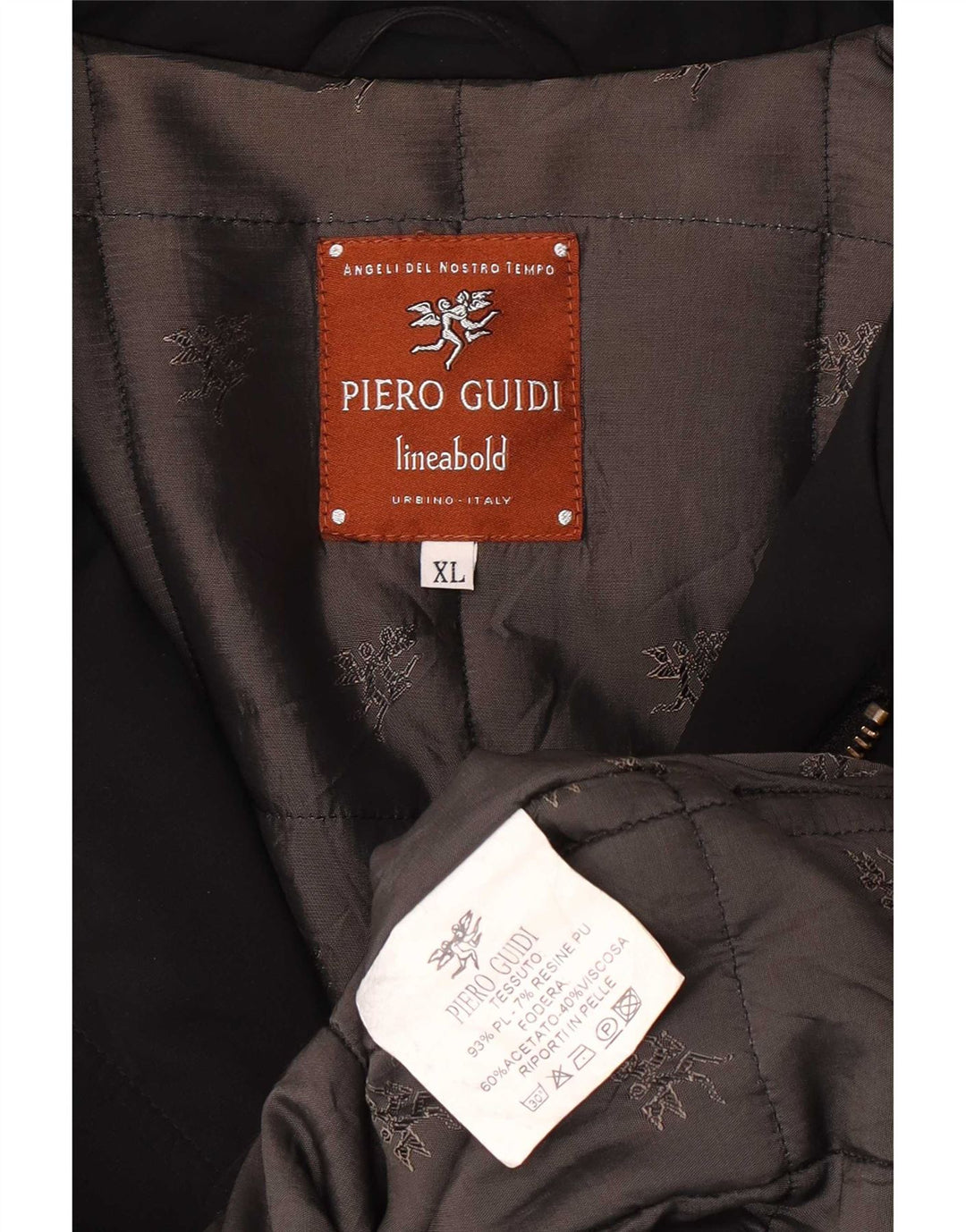 Cappotto da uomo Piero Guidi UK 42 XL Poliestere nero