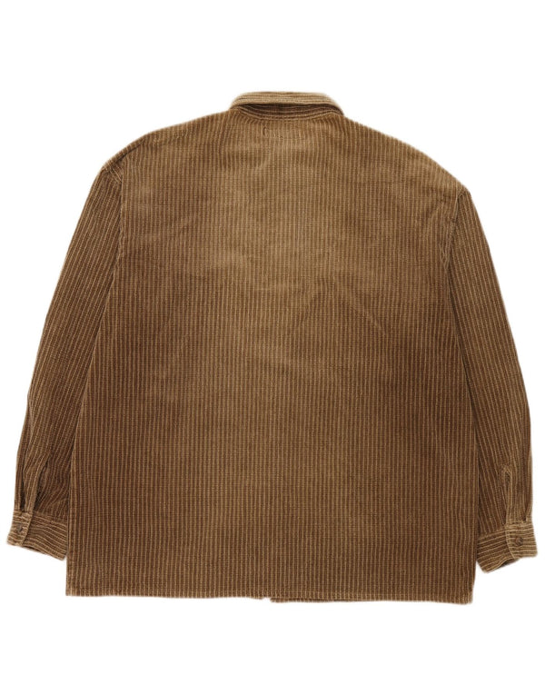 Camicia da uomo in velluto a coste Wrangler XL in cotone marrone