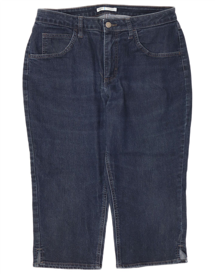 Jeans Capri da donna a vita media LEE Riders US 12 Large W32 L19 Blu Navy