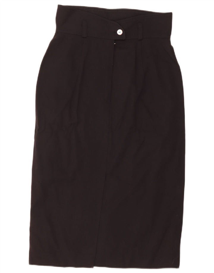 Gonna longuette vintage a vita alta da donna W28 media nera