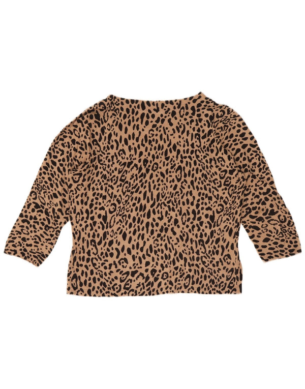 Maglione maglione girocollo corto da donna Marks & Spencer UK 12 Marrone medio