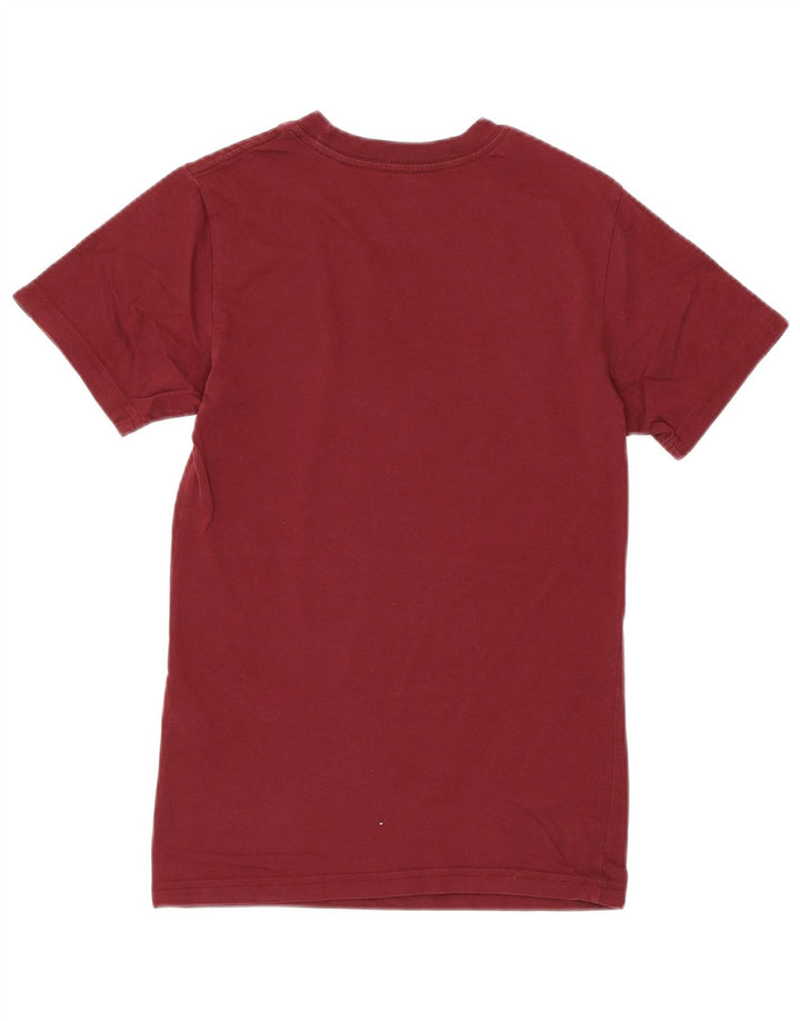 T-shirt grafica da donna con vestibilità classica VANS, taglia UK 6 XS, cotone bordeaux