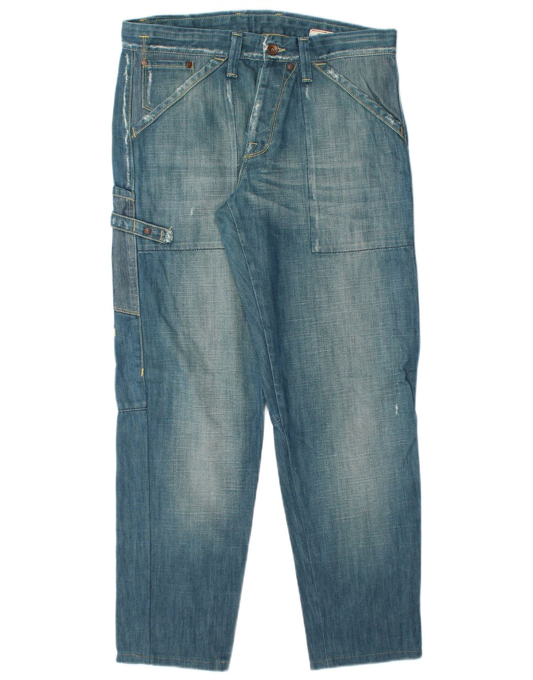 JACK & JONES Jeans cargo affusolati da uomo W33 L30 in cotone blu