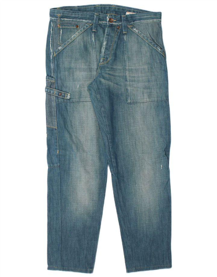 JACK & JONES Jeans cargo affusolati da uomo W33 L30 in cotone blu
