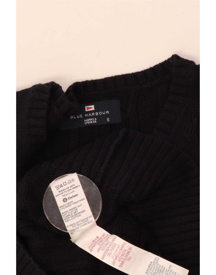 Maglione maglione girocollo da uomo Marks & Spencer blu Harbour piccolo blu navy