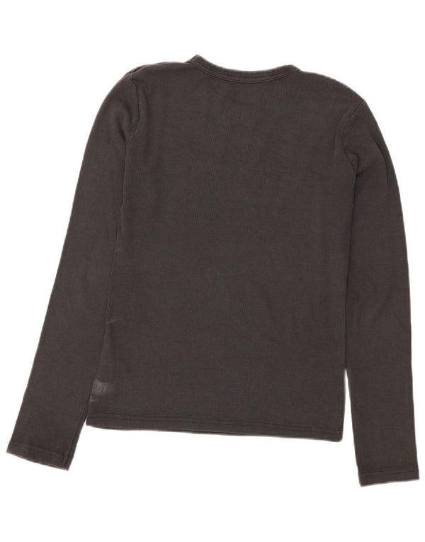 Top Zara da donna a maniche lunghe UK 14 grande cotone grigio